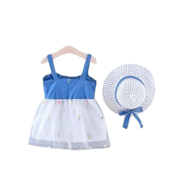 12m White Tank Dress and Hat - Picture 2 of 8